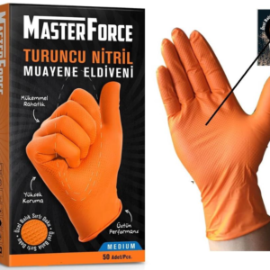 Master Force Nitril Eldiven Muayene Eldiveni 50 Adet Turuncu  LARGE