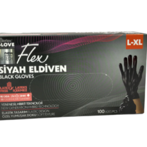 Reflex Flex Siyah Pudrasız Eldiven 100 lü L-XL