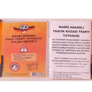 GD-24 Maddi Hasarlı Kaza Tespit Tutanağı Kalem Hediyeli