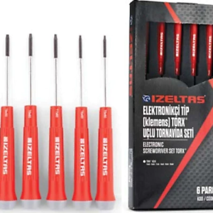 İzeltaş Elektronikçi Tip (Klemens) Torx® Uçlu Tornavida Takımı (6 Parça)